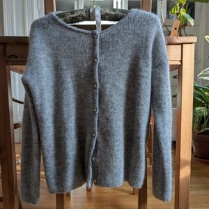 Grey mohair sezane Gaspard cardigan